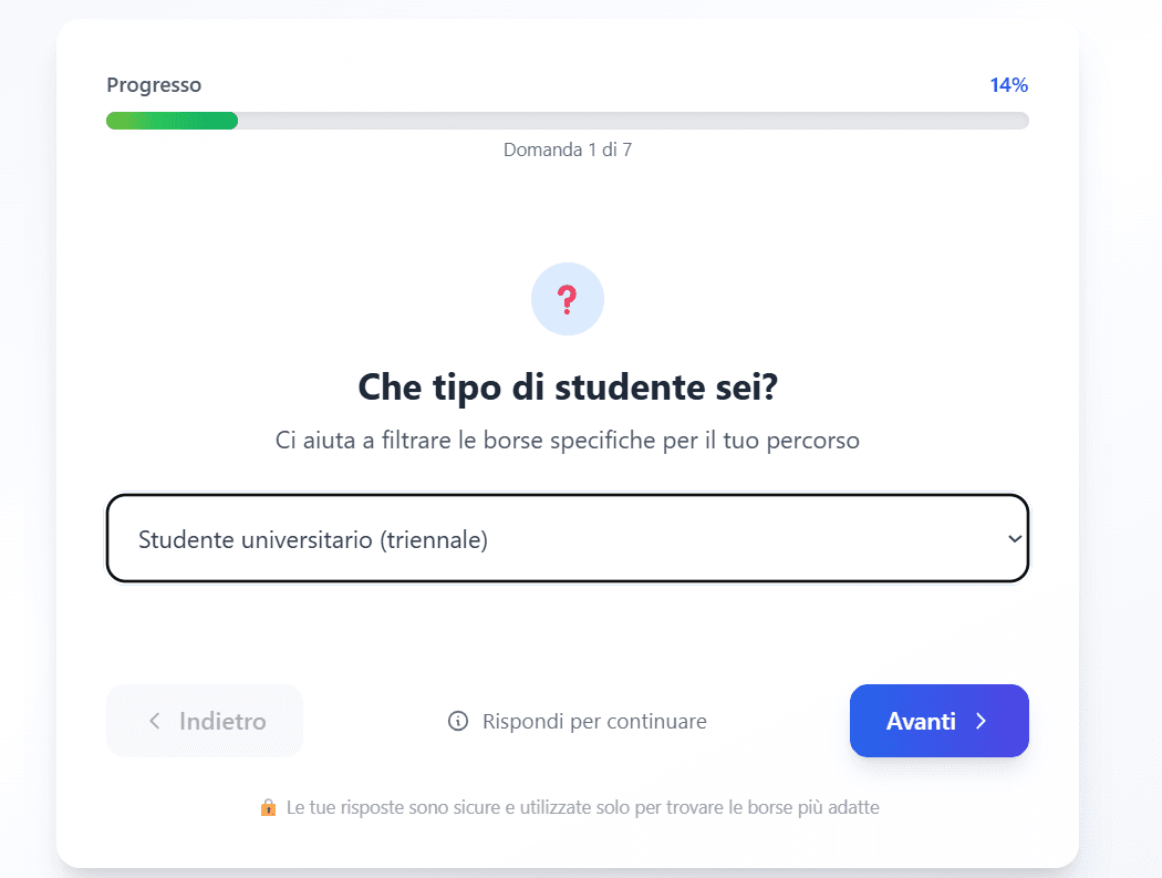 questionario - Screenshot del progetto